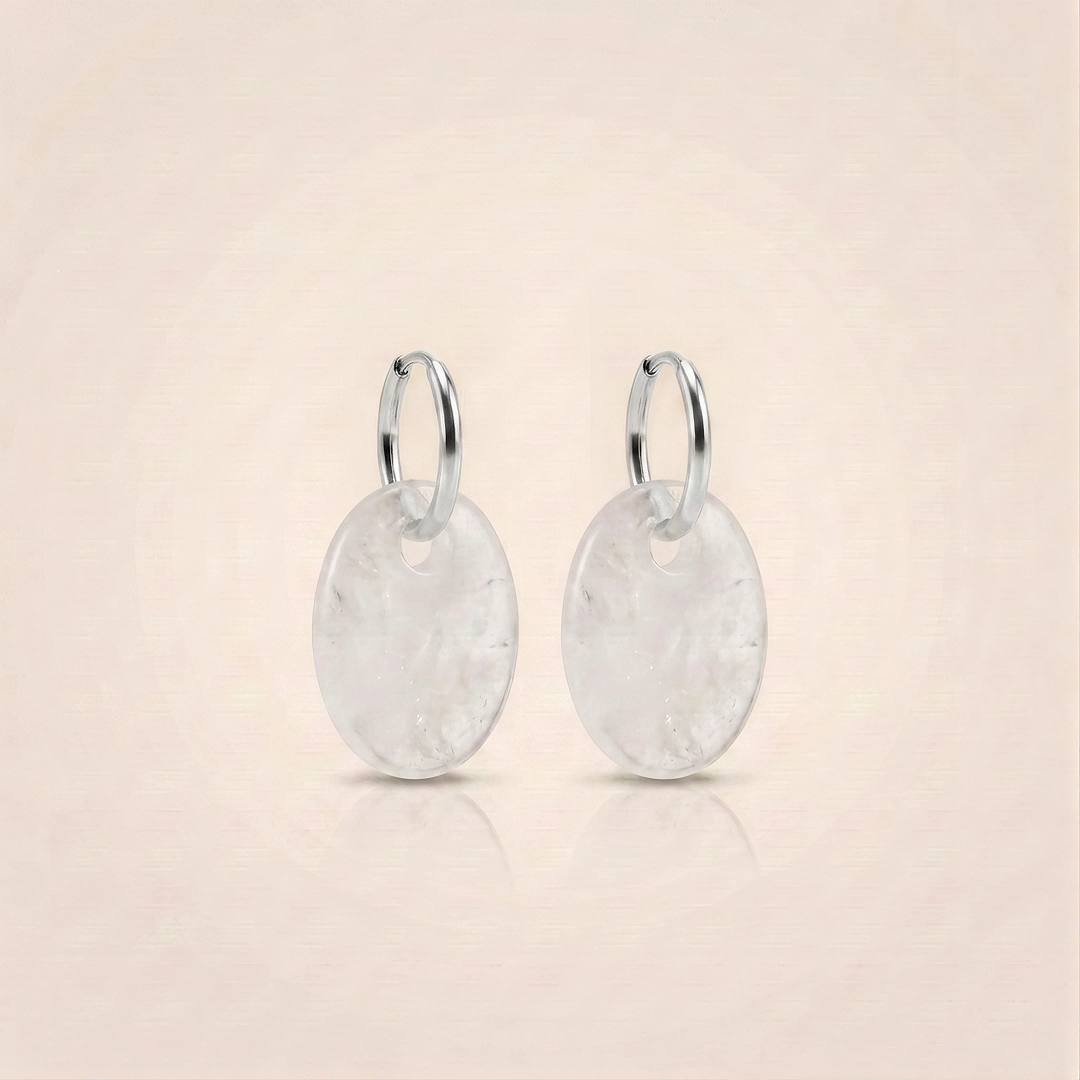 Pendientes Éter Aura - Cuarzo Blanco