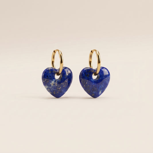Pendientes Corazón Aura - Lapislázuli