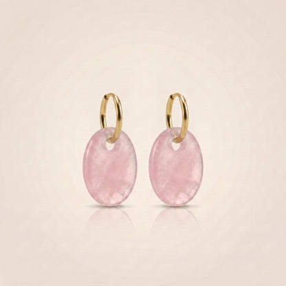 Pendientes Éter Aura - Cuarzo Rosa
