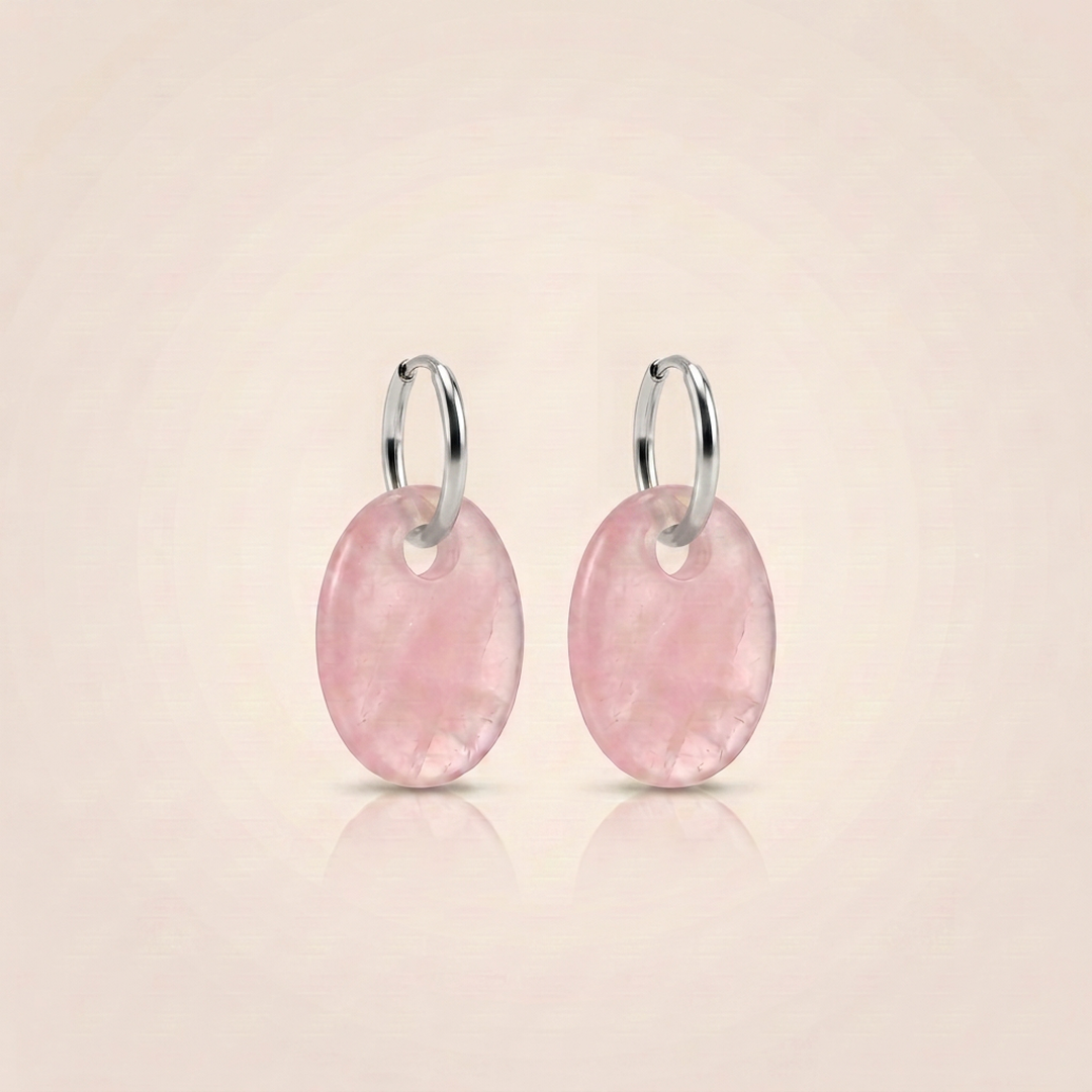 Pendientes Éter Aura - Cuarzo Rosa