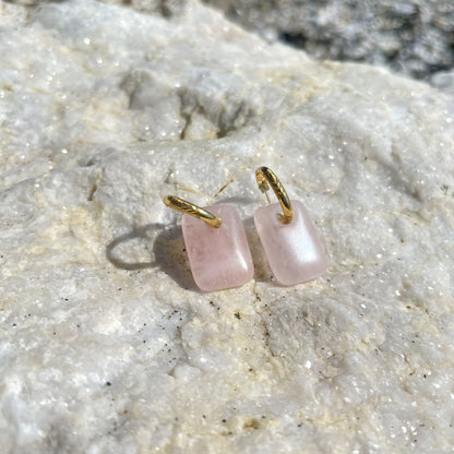 Pendientes Aura - Cuarzo Rosa