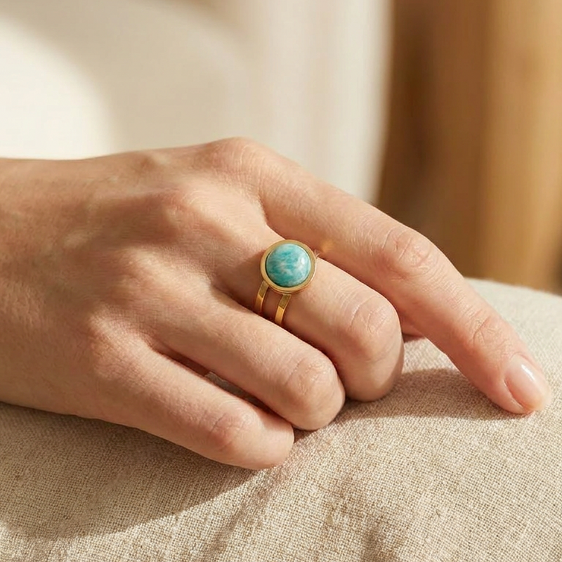 Anillo Étera — Amazonita
