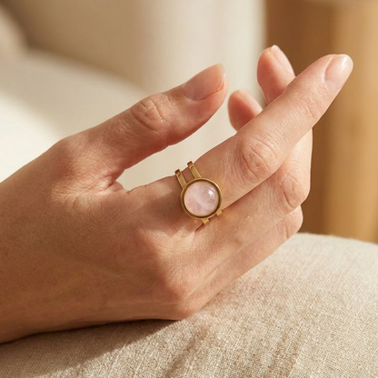 Anillo Étera — Cuarzo Rosa
